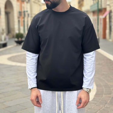 Maglia nera con manica bianca - FLAG STORE